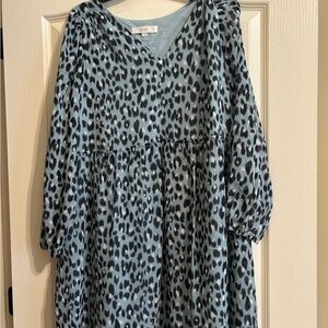 Leopard Print V-Neck Dress